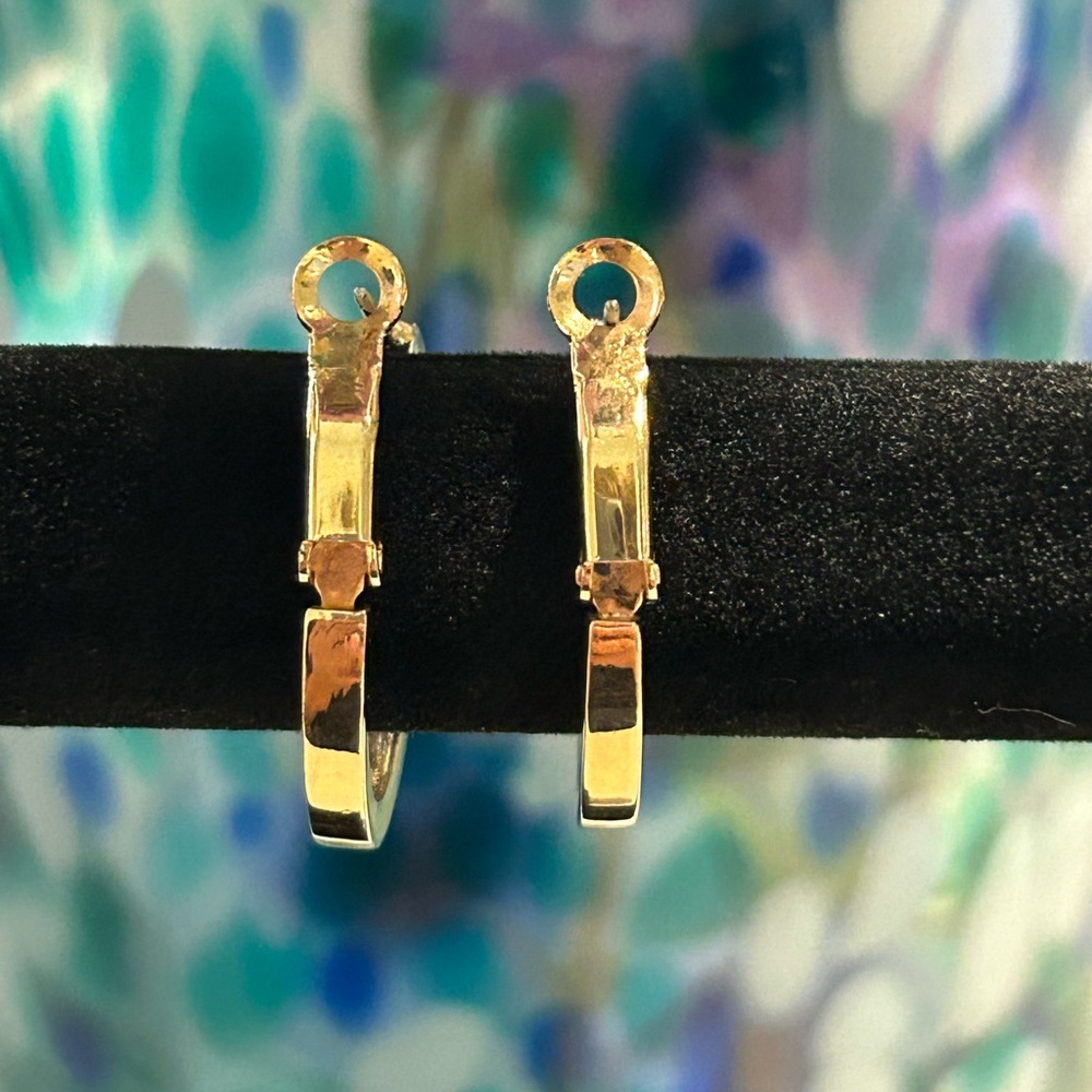 Gold Tone Rhinestone Earrings - Picture 3 of 6